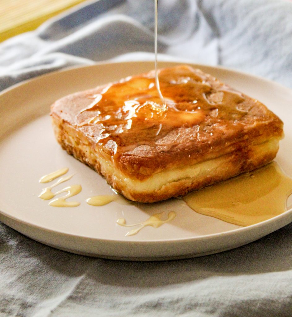 Pan Fried Greek Graviera Cheese with Honey Foodzesty